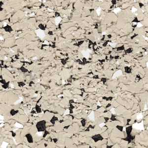 Tan quarter-inch epoxy flake sample