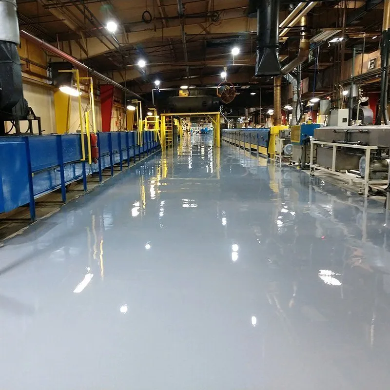 Heavy-duty resin floors installed in a warehouse
