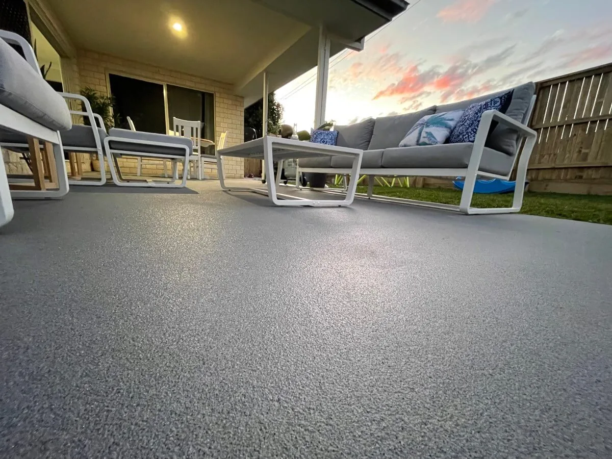 Outdoor patio surface protected with a polyaspartic coating in Vancouver BC