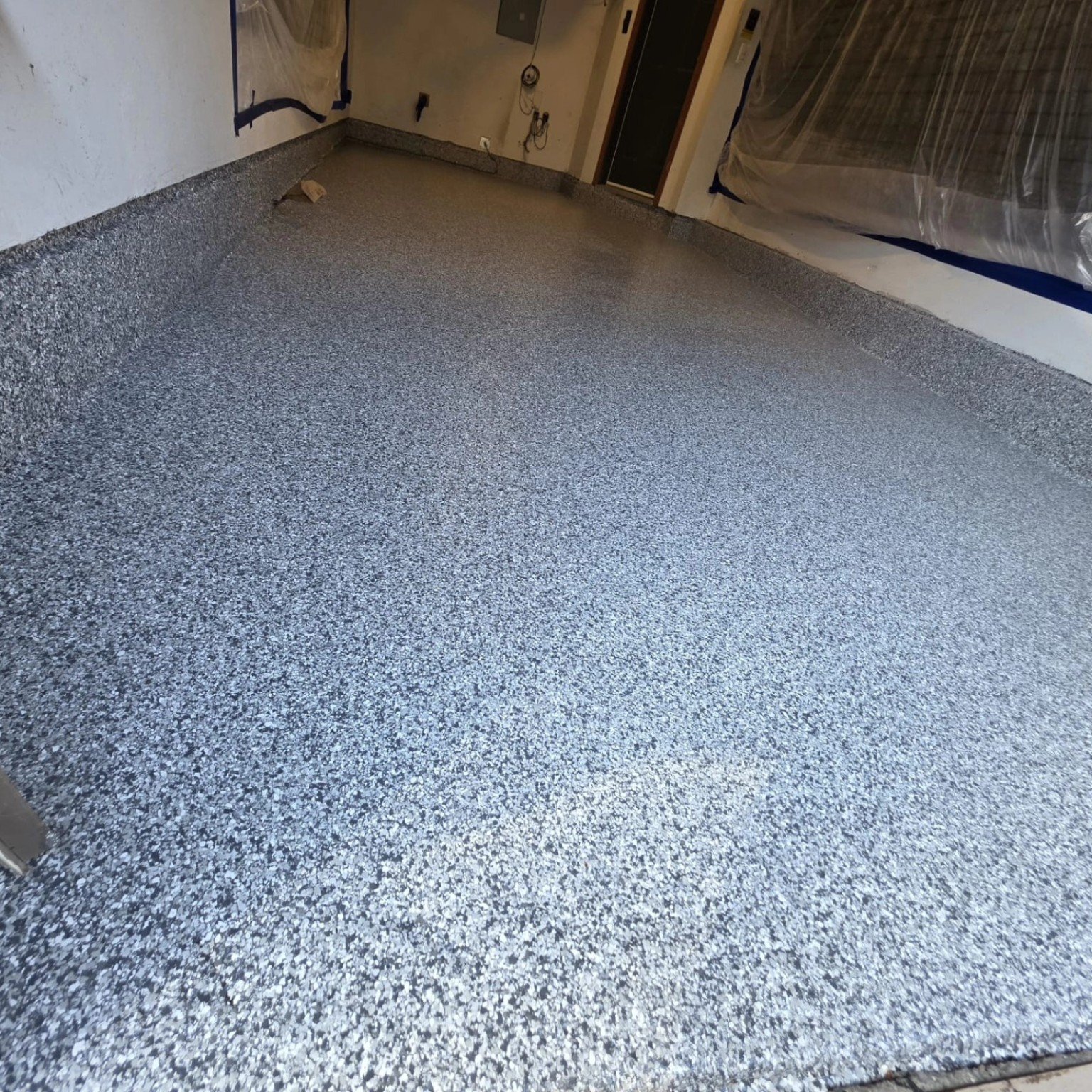 Large Whistler garage floor coating completed by Priority One Epoxy Flooring