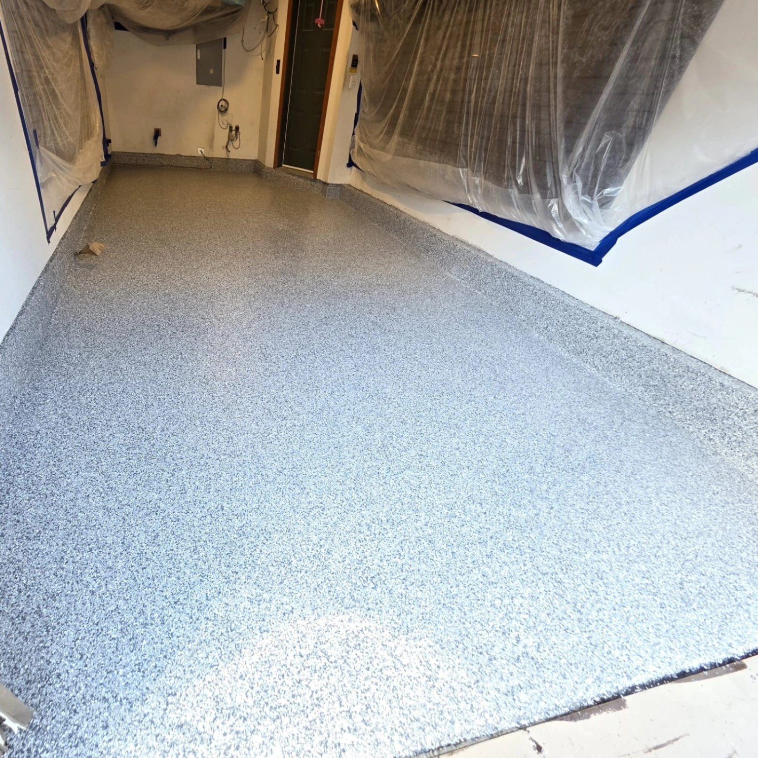 Detail view of a completed Whistler garage floor coating project