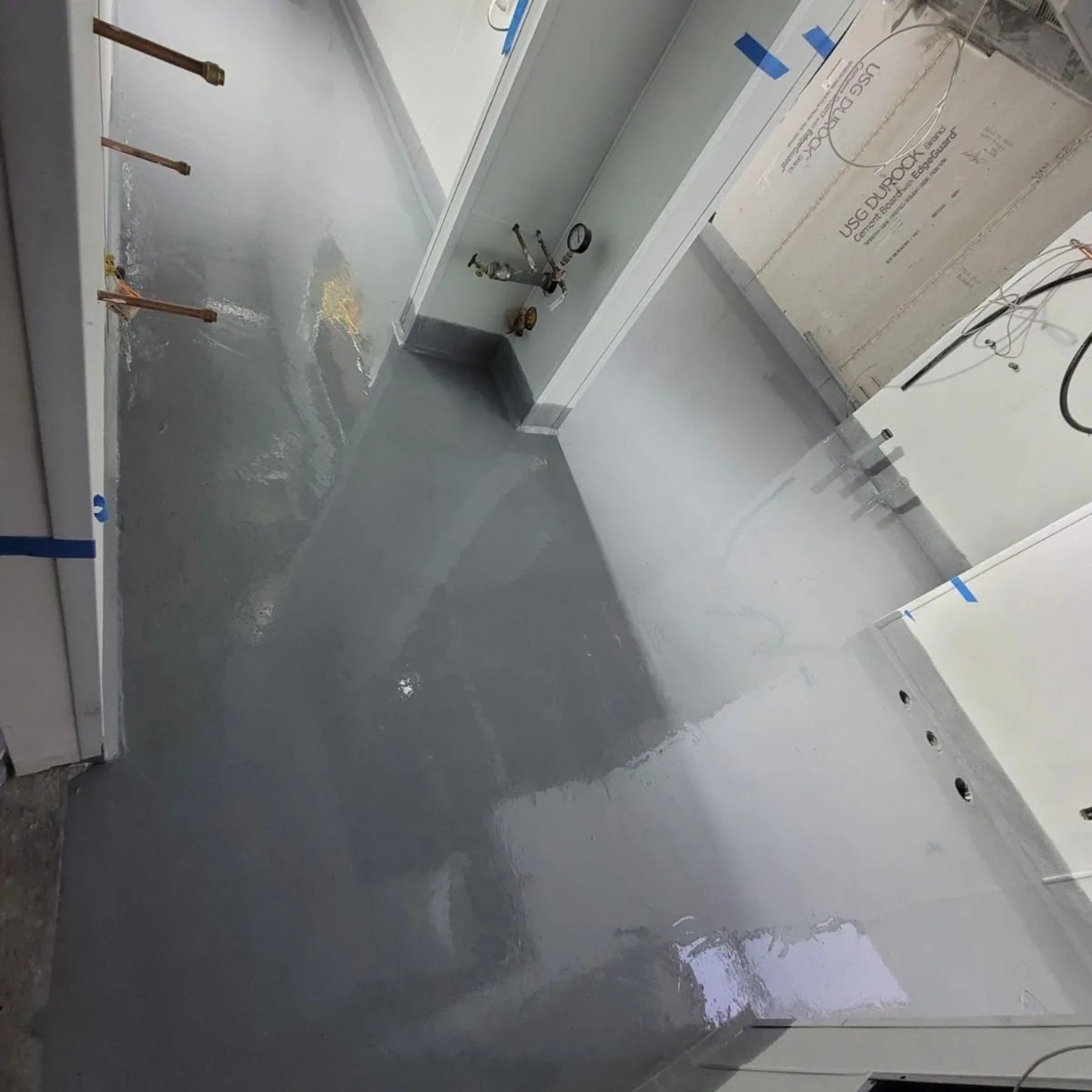 Completed commercial resin flooring project at Mekong Restaurant in Whistler BC