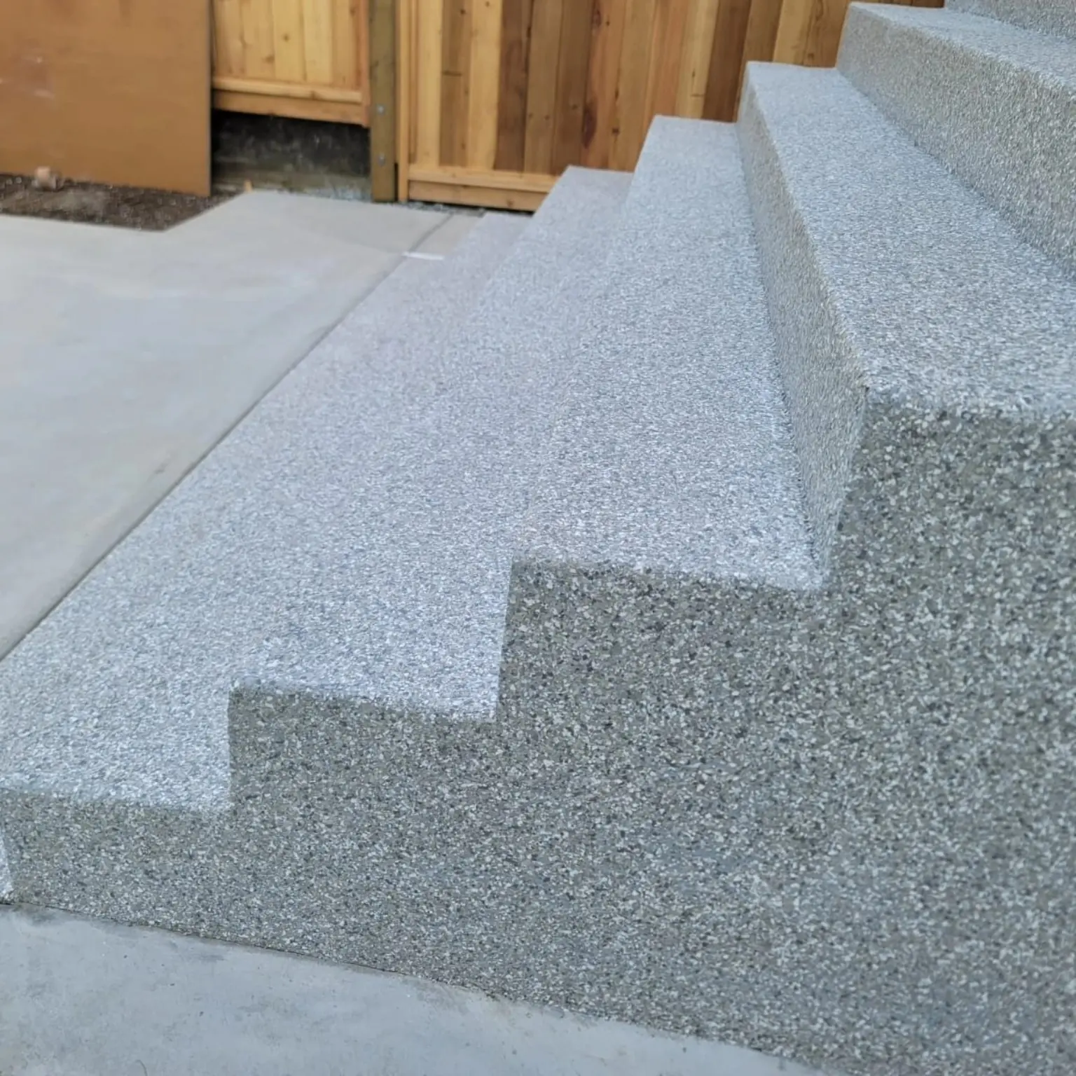 Exterior flake resin stairs completed in Kitsilano, Vancouver