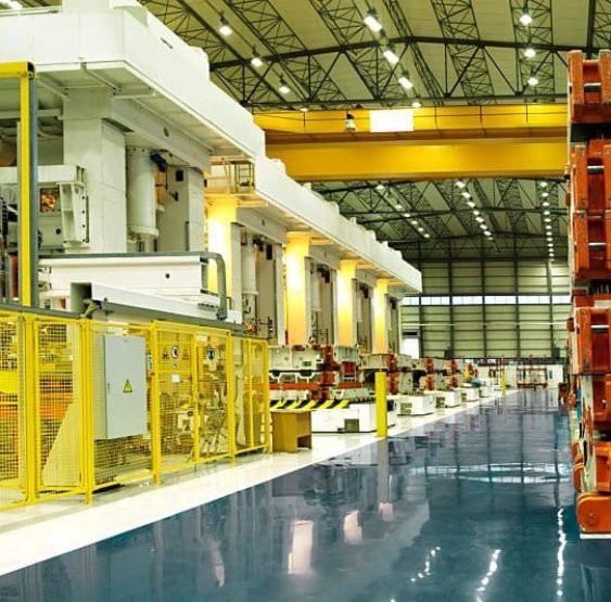 Press machinery in Factory, no people.